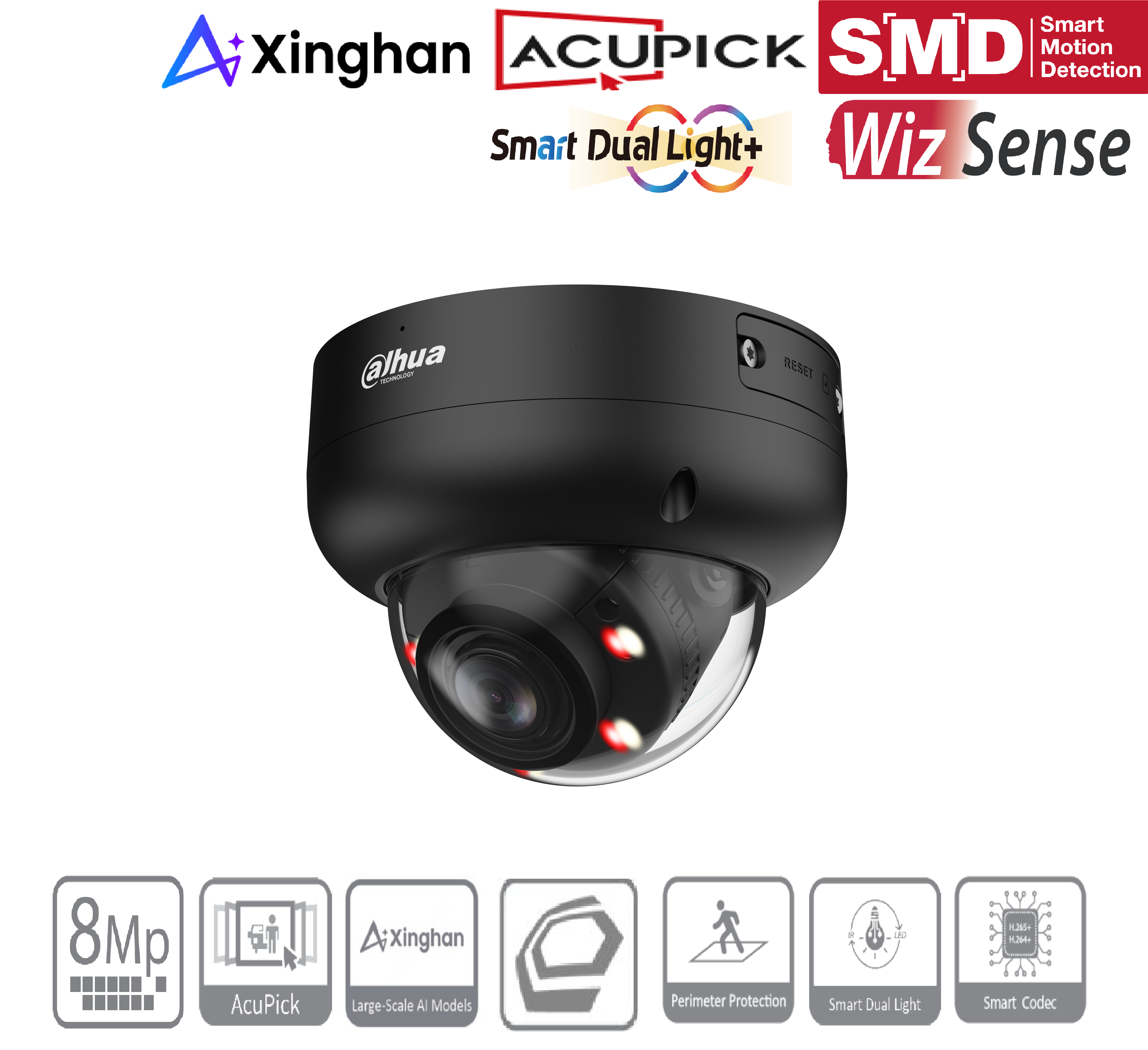 Dahua - IPC-HDBW3849RP-ZS-IL-Black - IP - Dome