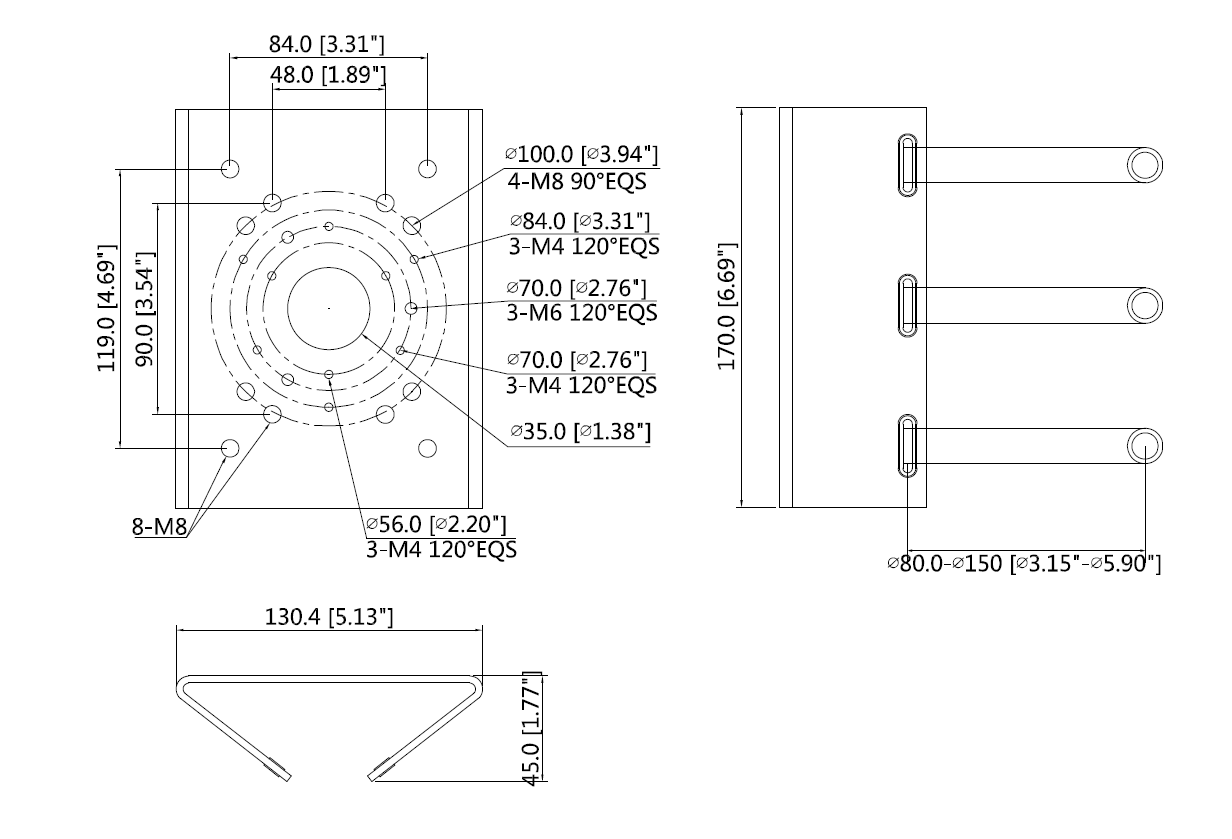 Dahua - PFA150-V3 - Zubehör - Masthalterung