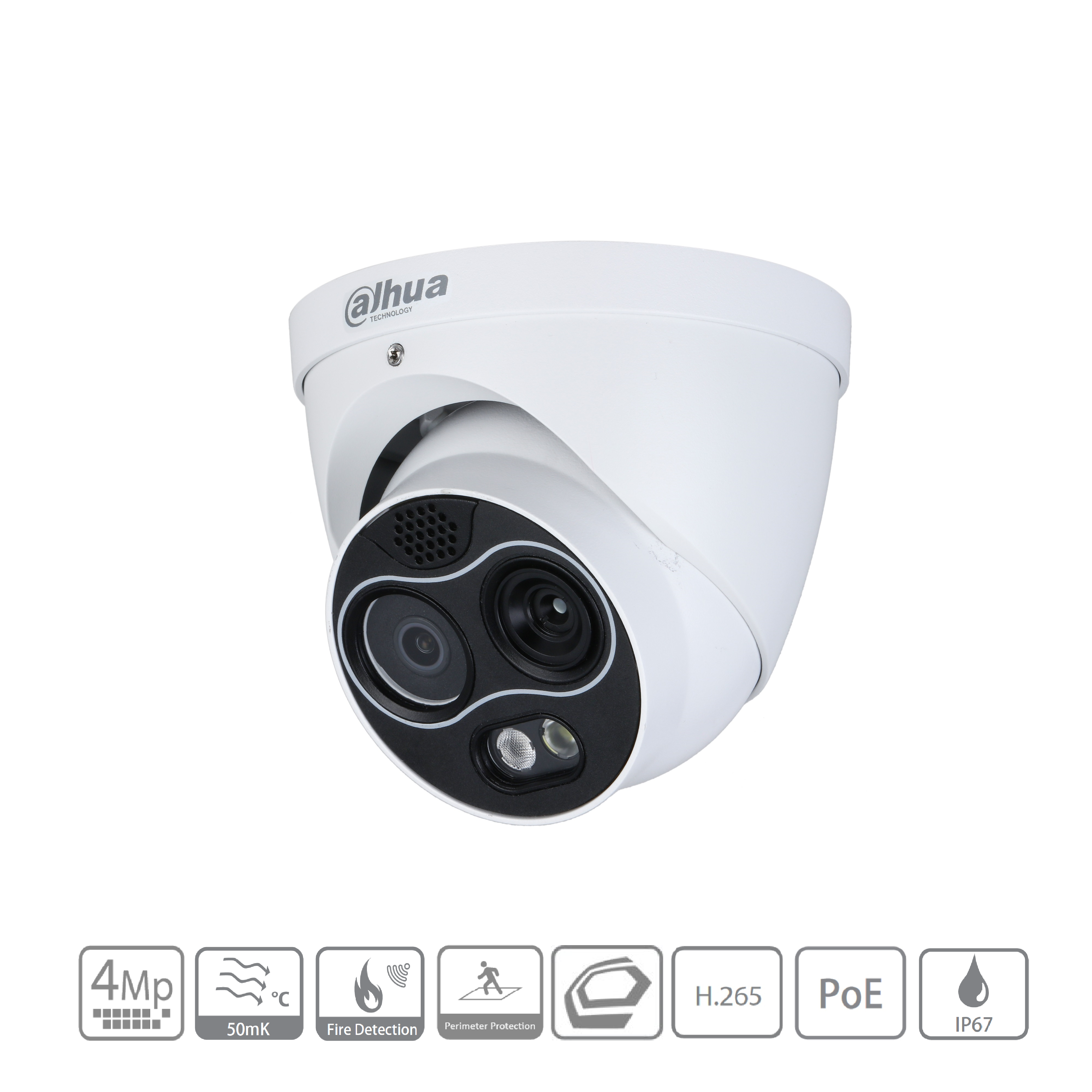 Dahua - TPC-DF1241-B2F2-DW-S8 - Thermal - Eyeball