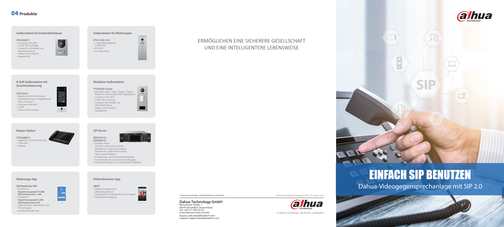 Produkt-Katalog - Dahua Videogegensprechanlage mit SIP 2.0