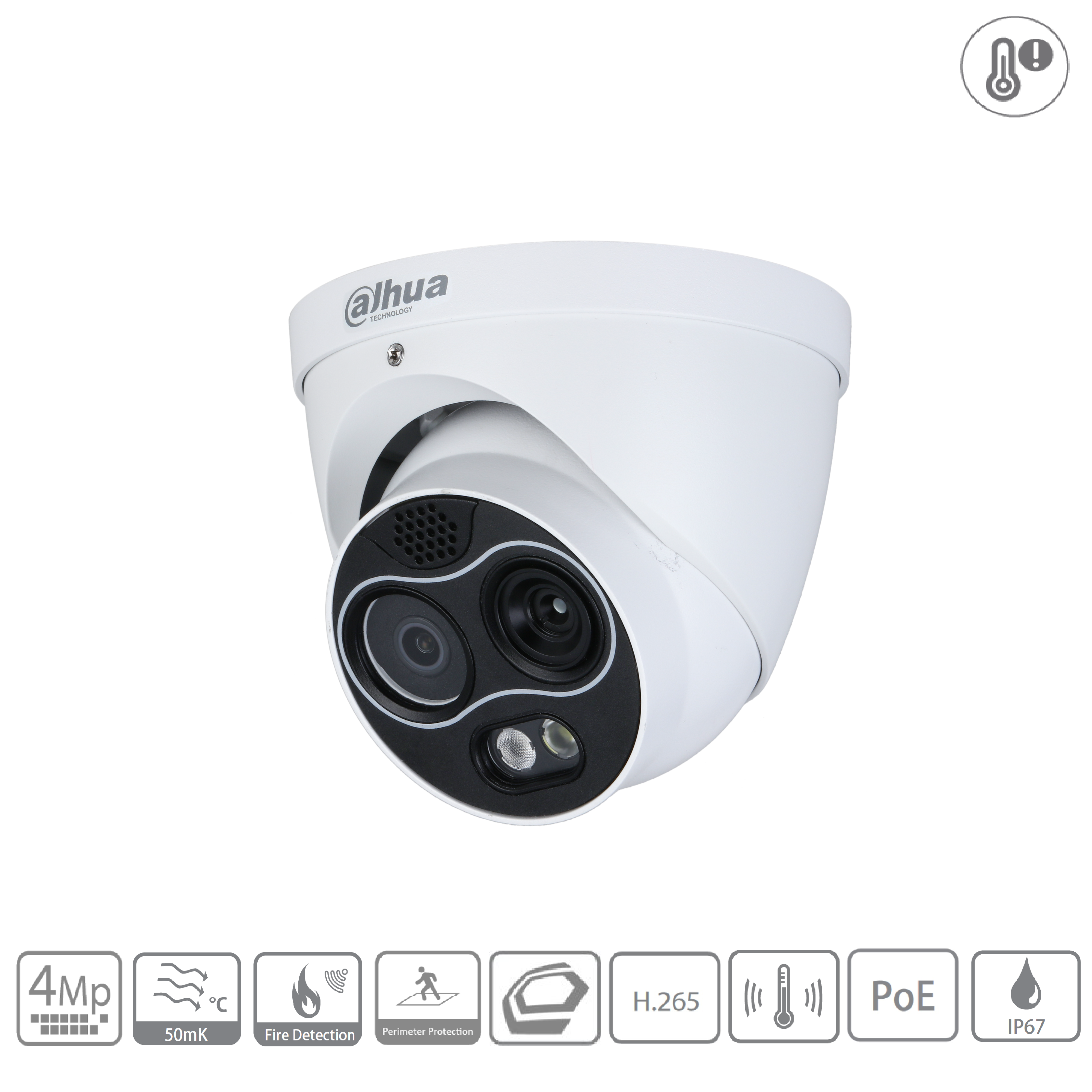 Dahua - TPC-DF1241-TB3F4-DW-S8 - Thermal - Eyeball