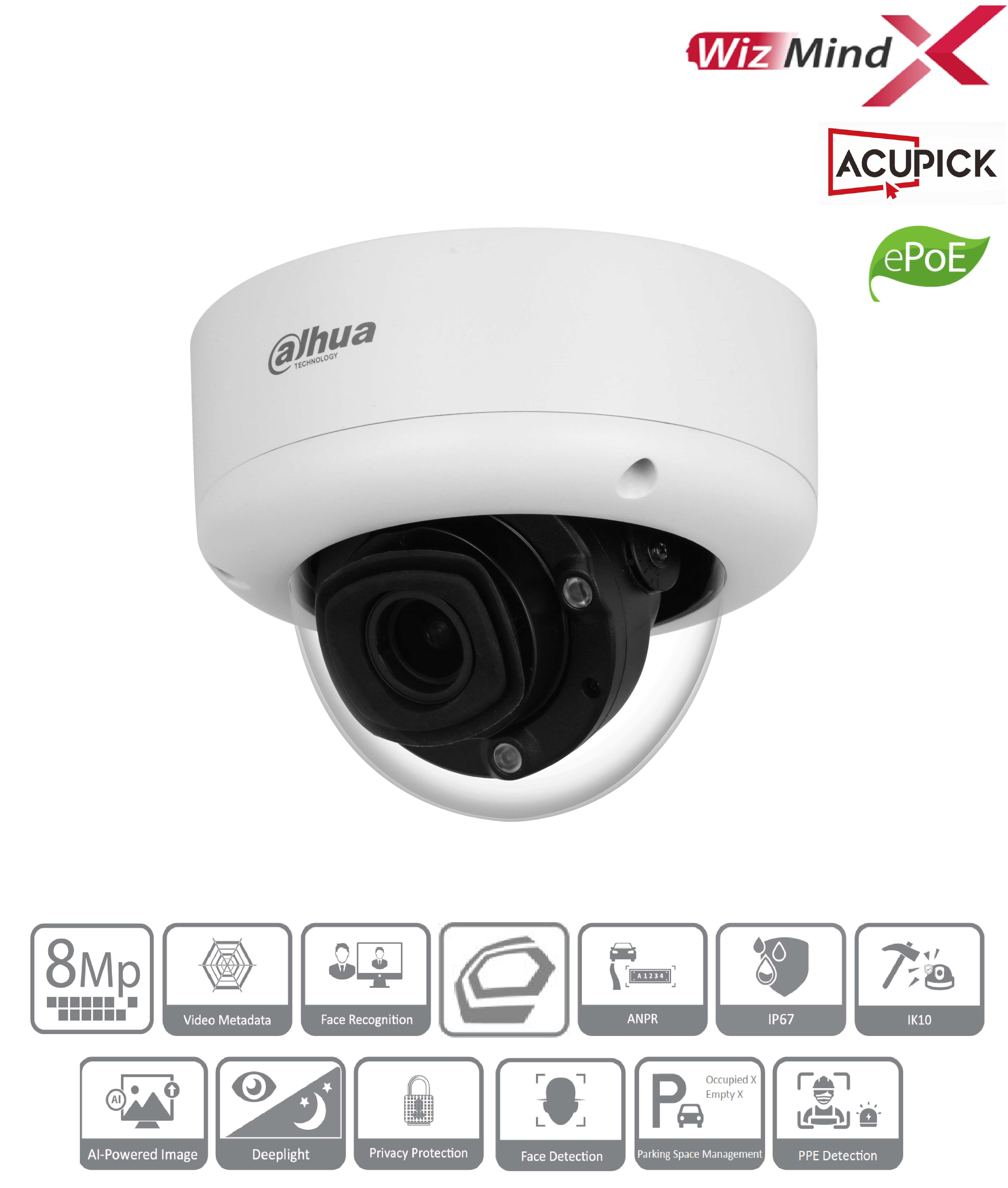 Dahua - IPC-HDBW7842E1P-Z-X - IP - Dome