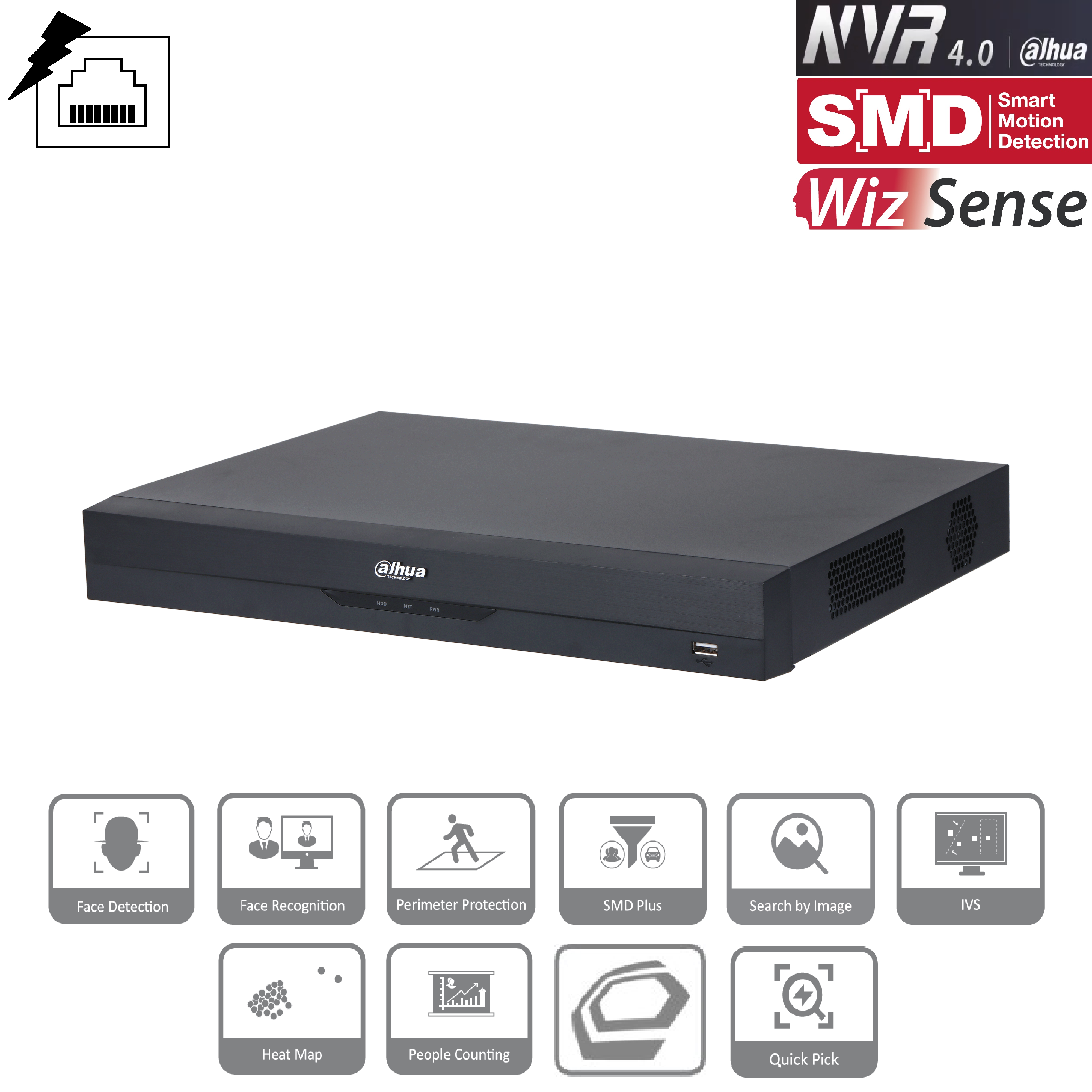 Dahua - NVR4208-8P-EI - NVR - 8 Kanal - 8 PoE