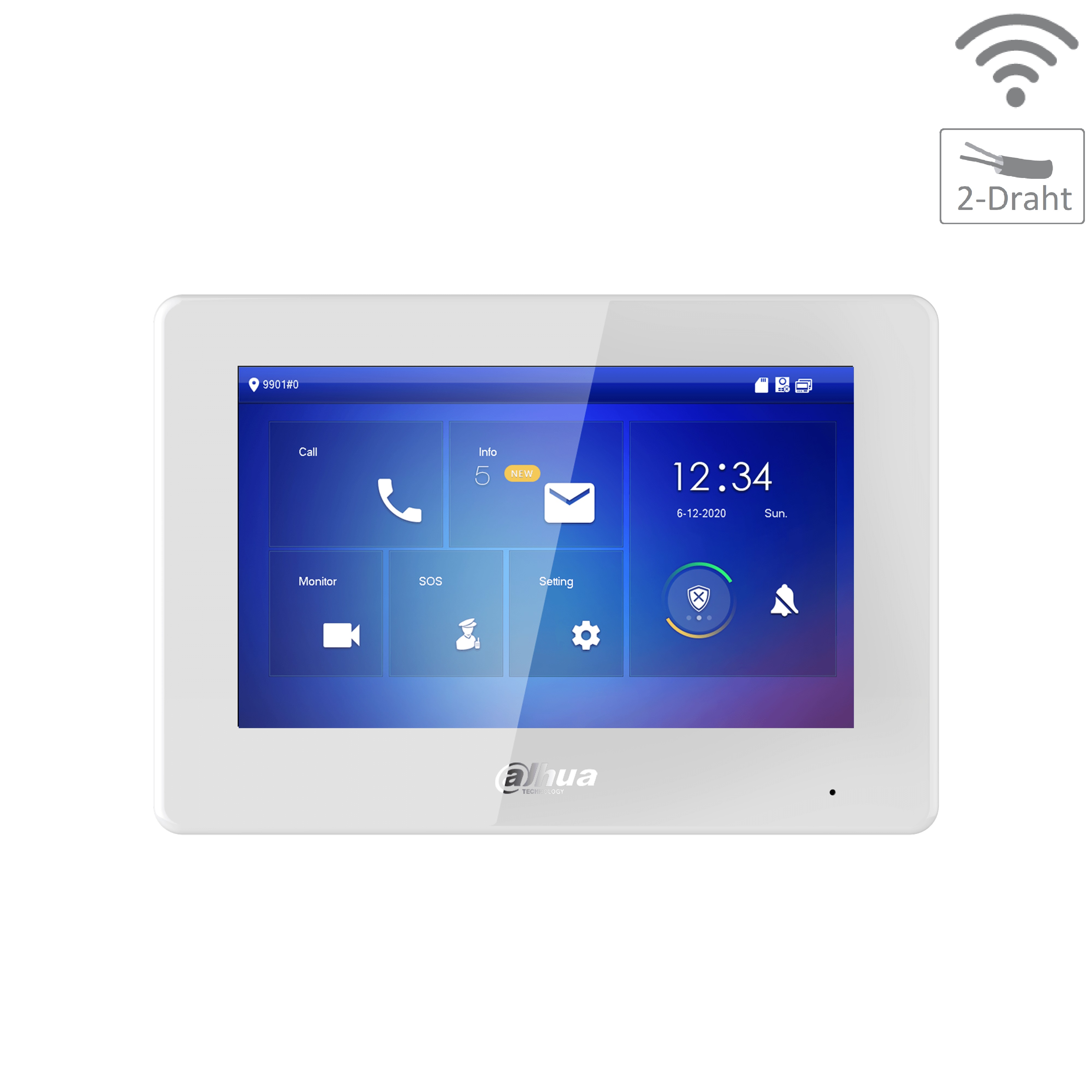 Dahua - VTH5422HW-W - Monitor - Hybrid - Wifi - 2 Draht - Weiss