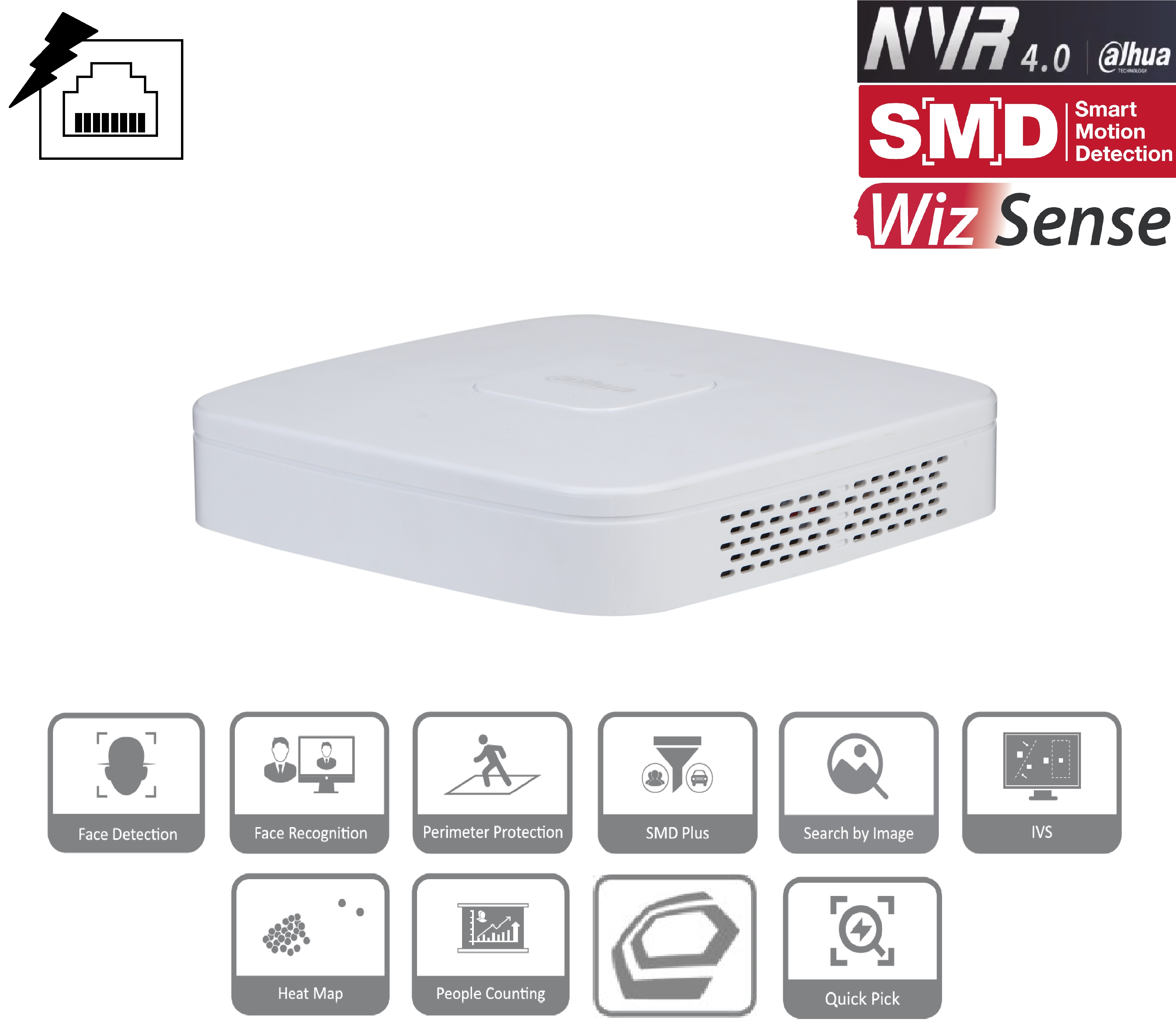 Dahua - NVR4104-P-EI - NVR - 4 Kanal - 4 PoE